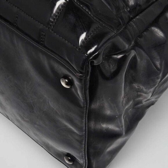 Chanel Black Quilted Vinyl Large Frozen Tote Bag - Picture 3 of 12